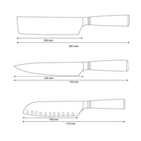 Shinrai Knives – Micarta Jewels 3-teiliges Messerset – Kochmesser + Nakiri + Santoku