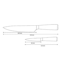 Shinrai Knives – Damascus Print Epoxy Saphir 2-teiliges Messerset – Kochmesser + Schälmesser