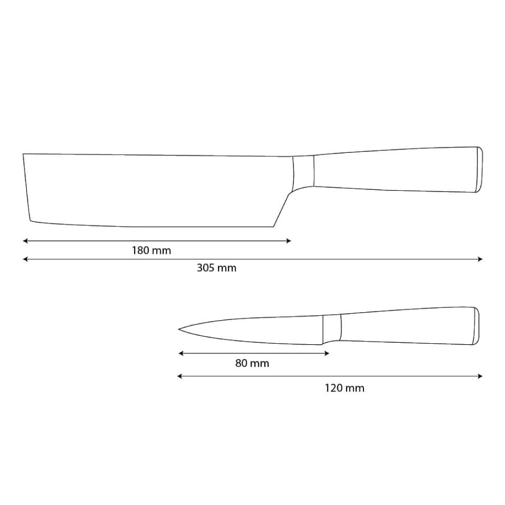 Shinrai Knives - Ensemble de 2 couteaux en époxy et saphir imprimé Damas - Nakiri + couteau d'office