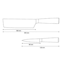 Shinrai Knives - Ensemble de 2 couteaux en époxy et saphir imprimé Damas - Nakiri + couteau d'office