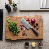 Shinrai Knives - Chinesisches Kochmesser aus gehämmertem Damast BR - 18 cm