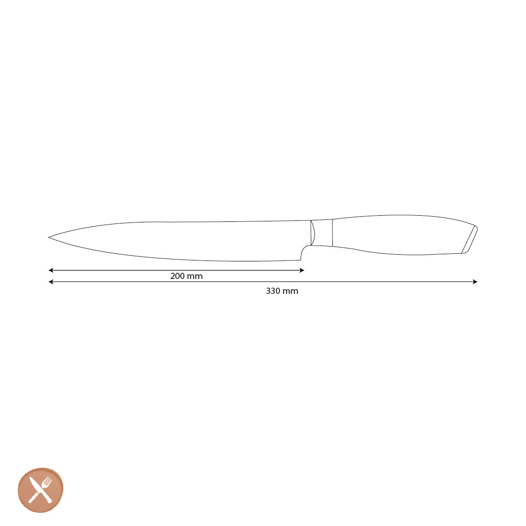 Shinrai Knives - Damast Pakka Holz - Damaszener Schnitzmesser 20 cm
