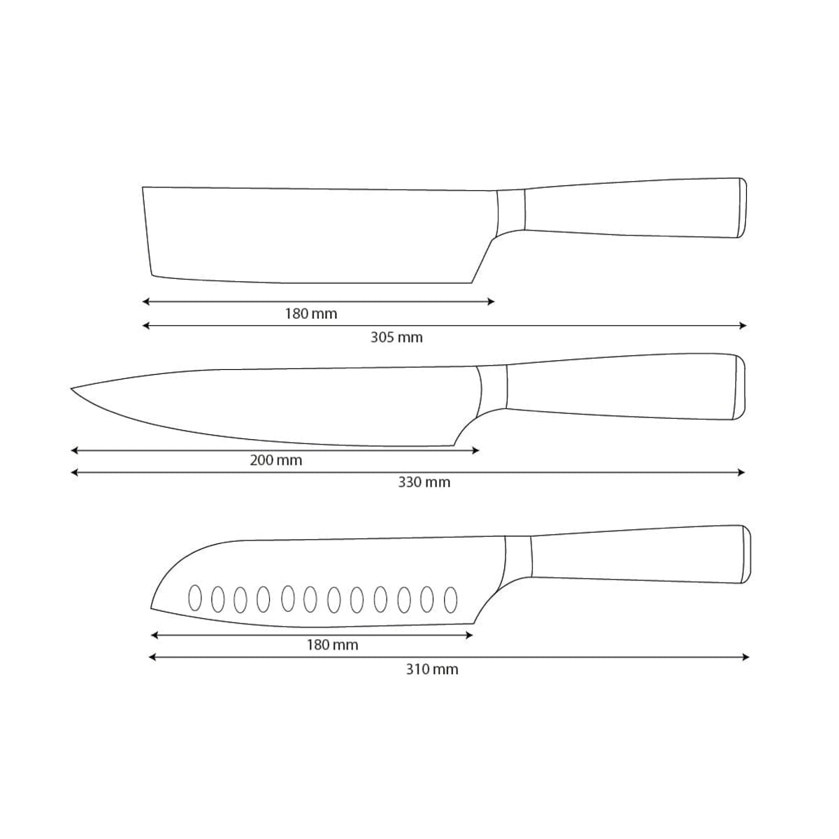 Shinrai Knives - Damascus Print 3-teiliges Messerset