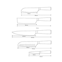 Shinrai Knives – 5-teiliges Messerset mit Damaszener-Print