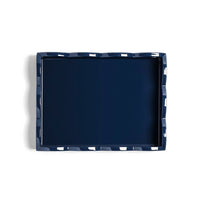 Addison Ross - Tablett Scalloped - Hellgrau & Marineblau - 28x20 cm