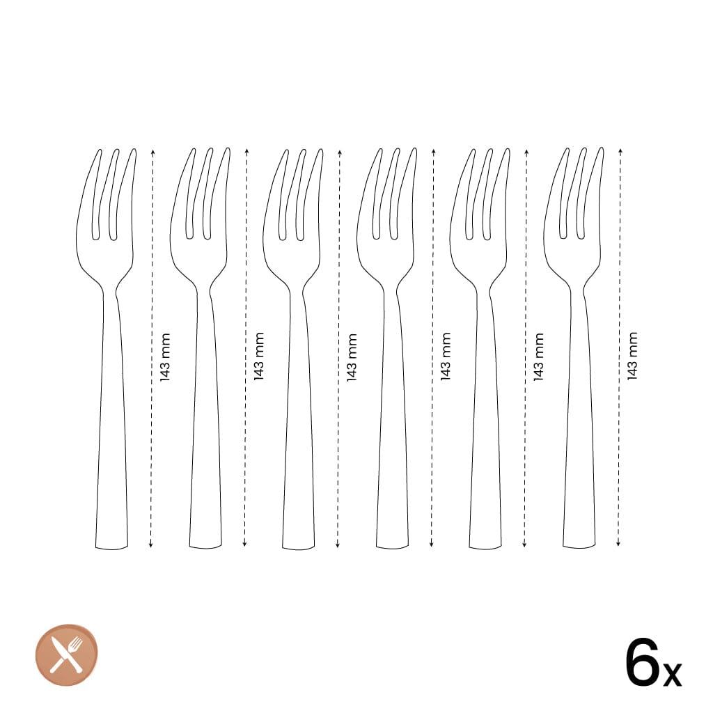 Amefa - Felicity 6 Gebaksvorkjes - Zwart Gebaksvorkjes Amefa