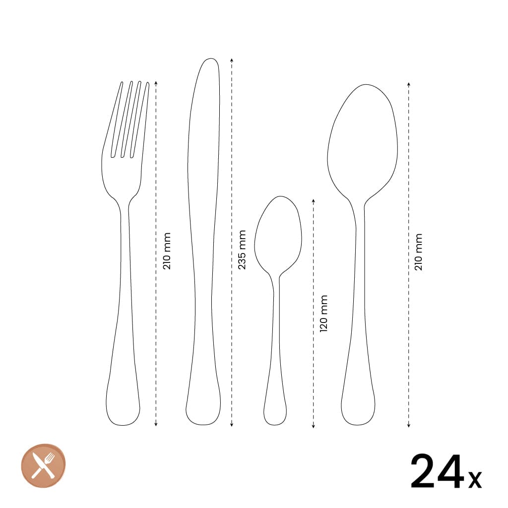 Amefa - Florida Bead 24-delig Bestekset - Zilver Bestekset Amefa