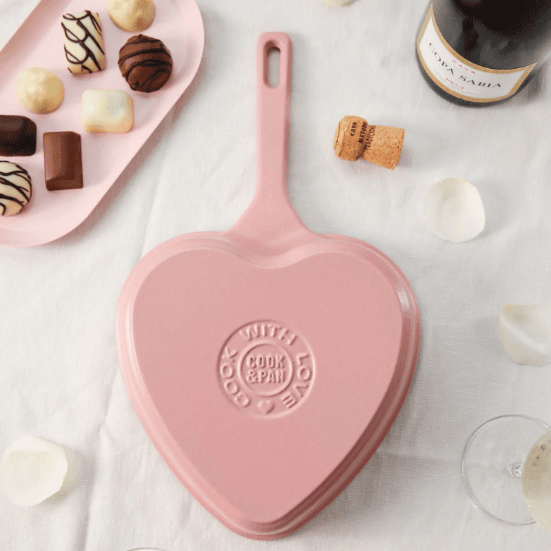 Poêle à frire Cook & Pan - Love en fonte à motifs de cœurs, 24 cm, Cook & Pan