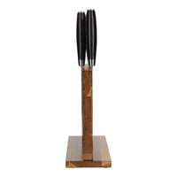 Damast Pakka Wood 6-delige Messenset + Magnetisch Messenblok Messenset met blok Shinrai Japan