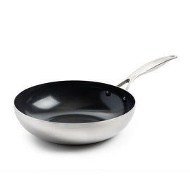 Poêle verte - Wok Genève avec revêtement antiadhésif céramique 28cm Bezig met laden...