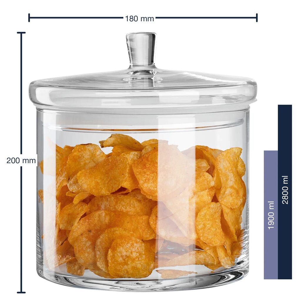 Leonardo - Glazen pot met deksel 1900ml Leonardo