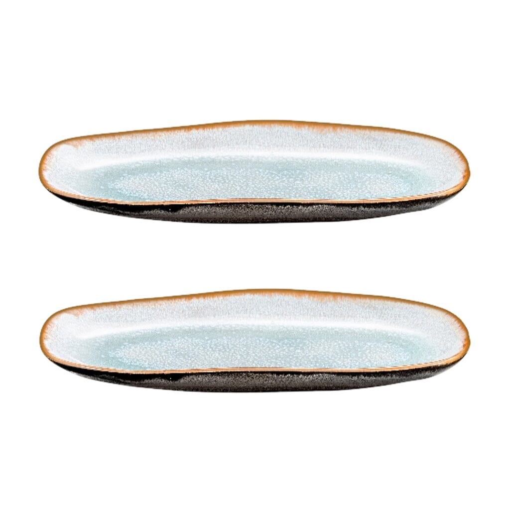 Medard de Noblat - Shadow Aqua Grote Serveerschaal 35.5 x 14 cm (set van 2) Serveerschaal Medard de Noblat
