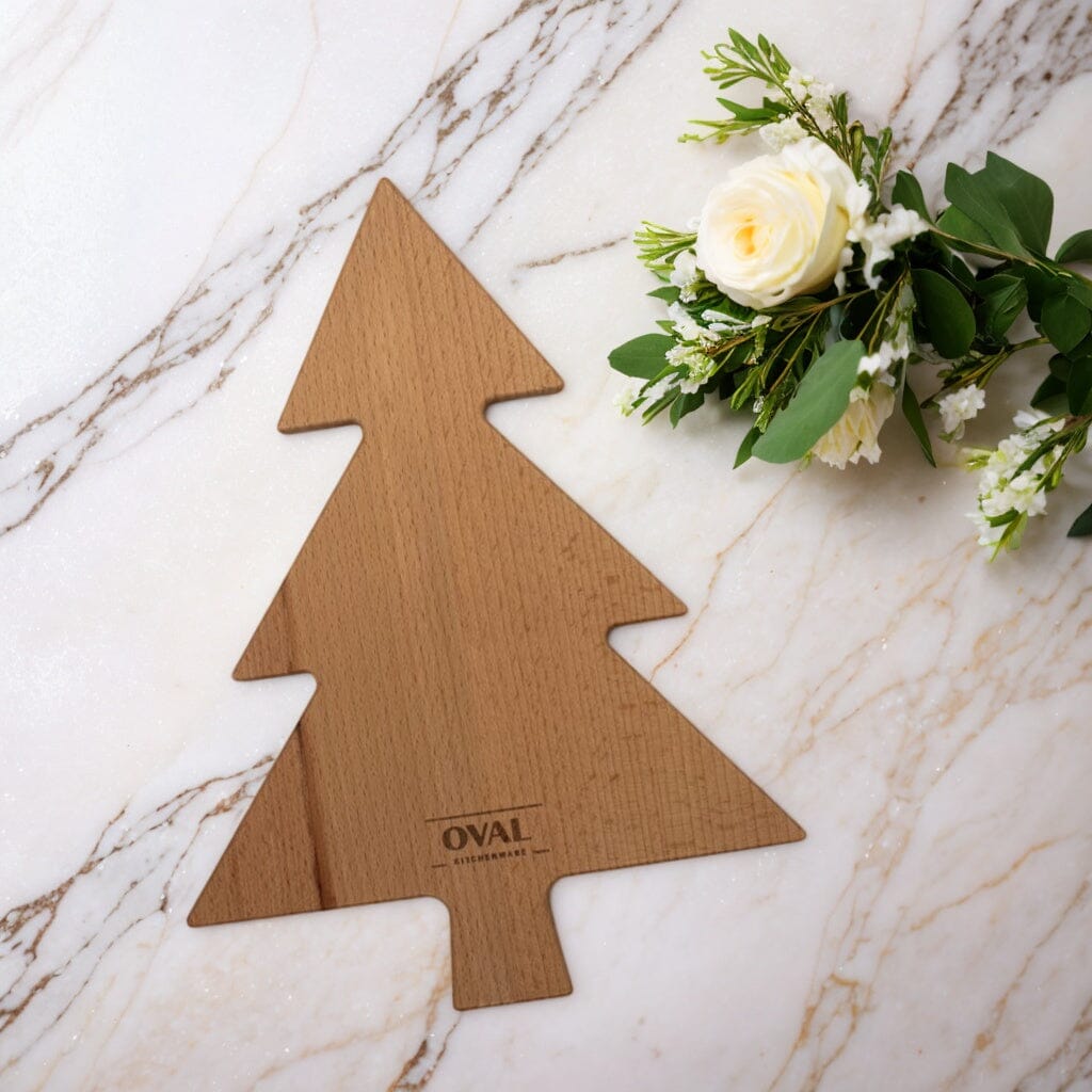 OVAL - Puur Hout | Beuken Kerstboom serveerplank 35 cm Serveerplank Oval Kitchenware