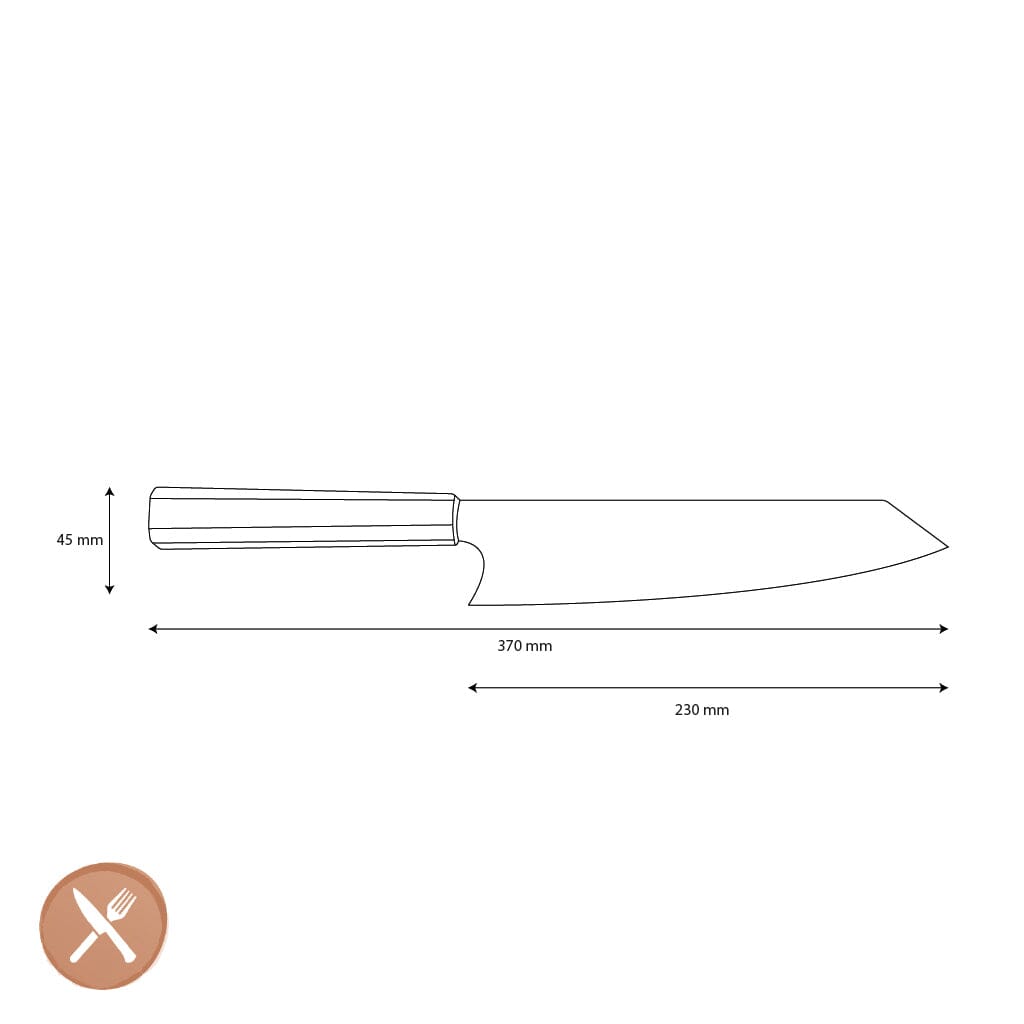 Couteaux Shinrai - Couteau Kiritsuke Damas 7 couches - Édition spéciale 23 cm