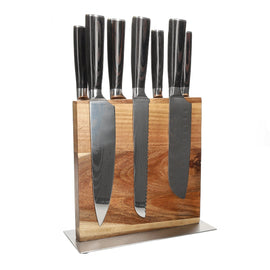 Shinrai Knives - Damascus Print 7-teiliges Messerset + Messerblock Cito doppelseitig Shinrai Knives - Damascus Print 7-delige Messenset + Messenblok Cito dubbelzijdig Messenset met blok Shinrai Knives