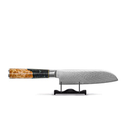 Shinrai Knives - Epoxy Onyx Damast Santoku 18 cm Shinrai Knives - Epoxy Onyx 2-delige Damascus Messenset - Koksmes + Santoku mes Messenset Shinrai Knives