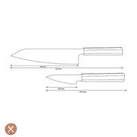 Couteaux Shinrai - Coffret exclusif Kigami en acier damassé (2 pièces) - Kiritsuke + Couteau d'office