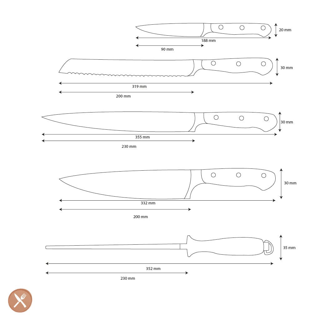 Wusthof - Classic Messenset 5-delig Messenset Wusthof