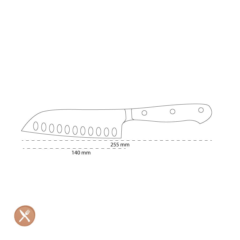 Wusthof - Classic Santoku mes met kuiltjes 14 cm Santokumes Wusthof