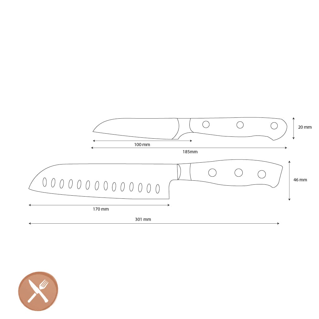 Wusthof - Classic Santokumes + Officemes Messenset Wusthof