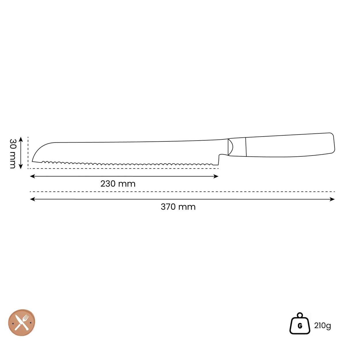 Yaxell - Zen Broodmes 23 cm Broodmes Yaxell