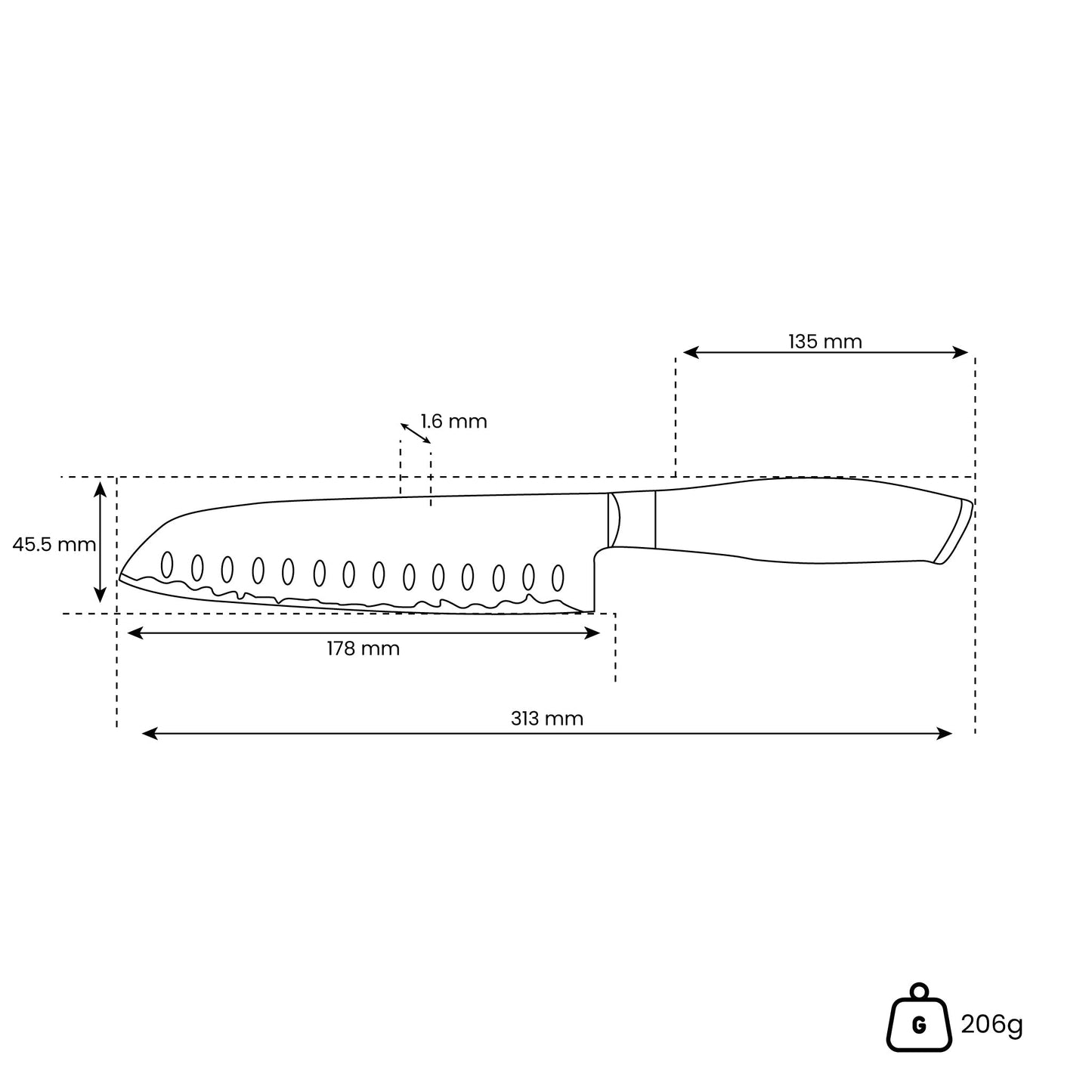 Damast Pakka Wood - Damascus Santoku 18 cm Keukenmessen Shinrai Japan