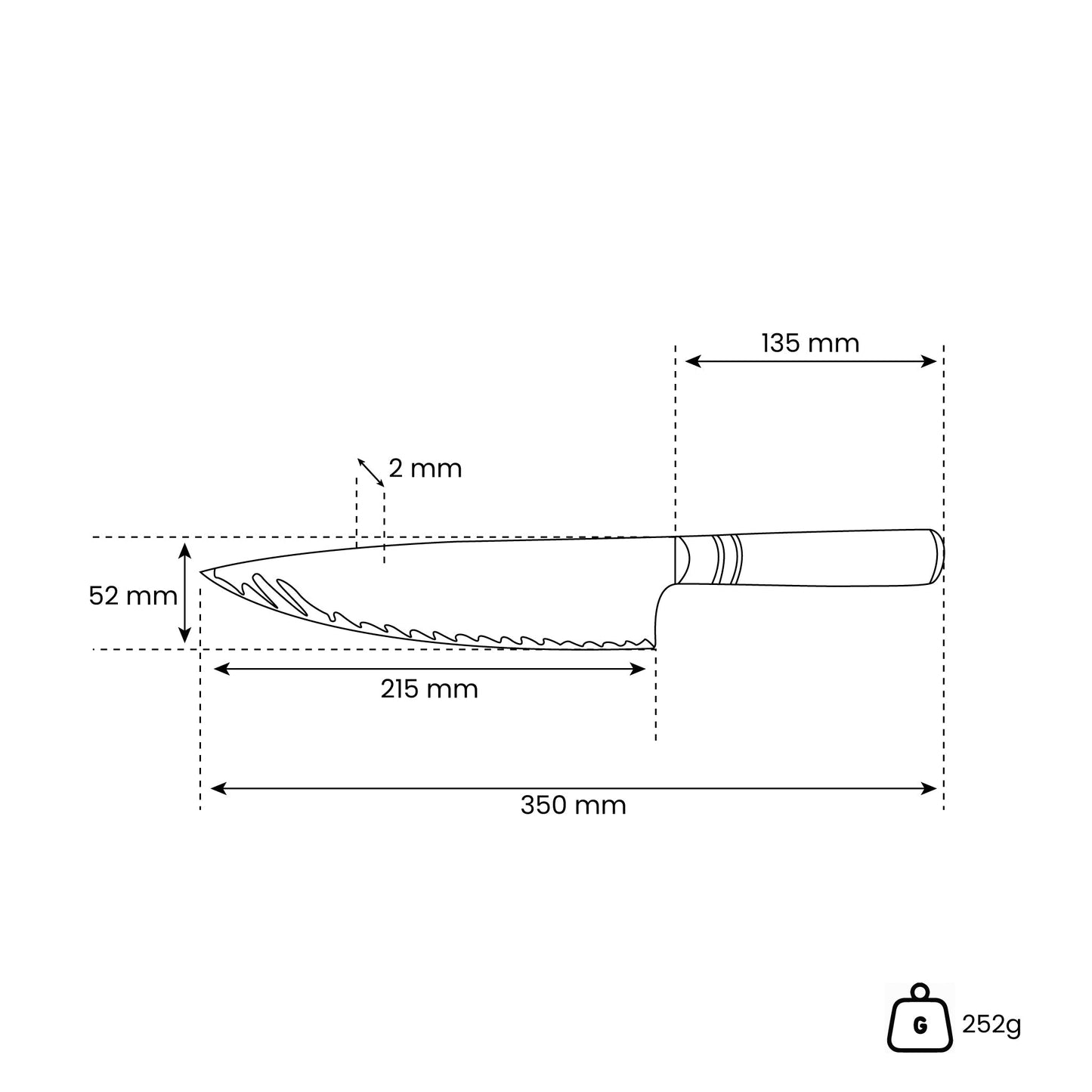 Dragonfire Micarta Jewels - Damascus Koksmes 20 cm - Special Edition Shinrai Japan
