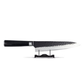 Shinrai Knives - Gehämmerter rostfreier Stahl Schwarz - Kochmesser 20 cm Hammered RVS Black Series - Koksmes Shinrai Japan 20 cm