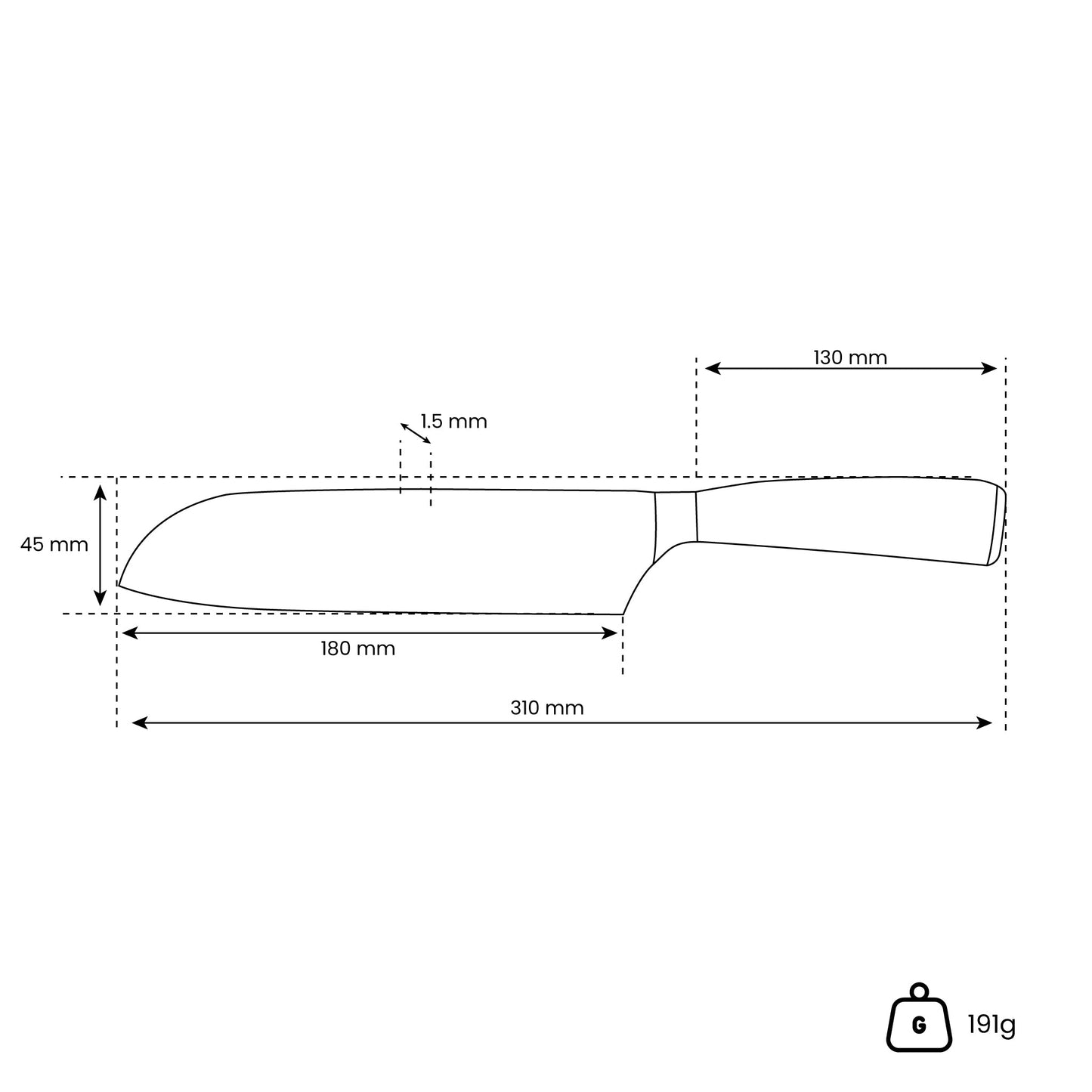 Japanse Damascus Print Epoxy Sapphire - Santoku mes (18cm) Keukenmessen Shinrai Japan