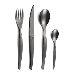 Lou Laguiole - Jet 16-teiliges Besteckset - Stonewash Black Lou Laguiole - 16-pc cutlery set in craft box - stonewash black PVD Bestekset Lou Laguiole