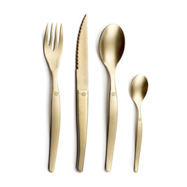 Lou Laguiole – Jet 16-teiliges Besteckset – Stonewash Champagner Lou Laguiole - 16-pc cutlery set in craft box - stonewash champagne PVD Bestekset Lou Laguiole