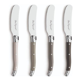 Lou Laguiole - Tradition 4-teiliges Buttermesserset - Pfeffer/Anthrazit/Perle/Taupe Lou Laguiole - 4-pc butterspreader set in wooden box - mixed colors (pepper/pearl/taupe) Botermessen Lou Laguiole