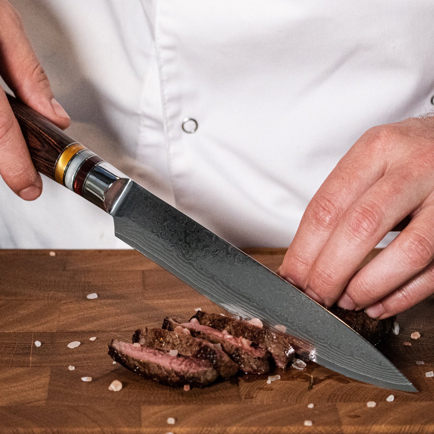 Micarta Jewels - Damascus Vleesmes 20 cm Keukenmessen Shinrai Japan