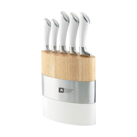 Richardson Sheffield – Fusion 5-teiliges Messerset mit Block – Weiß und Holz Richardson Sheffield - FUSION 5 pc knife block - white Messenset met blok Richardson Sheffield