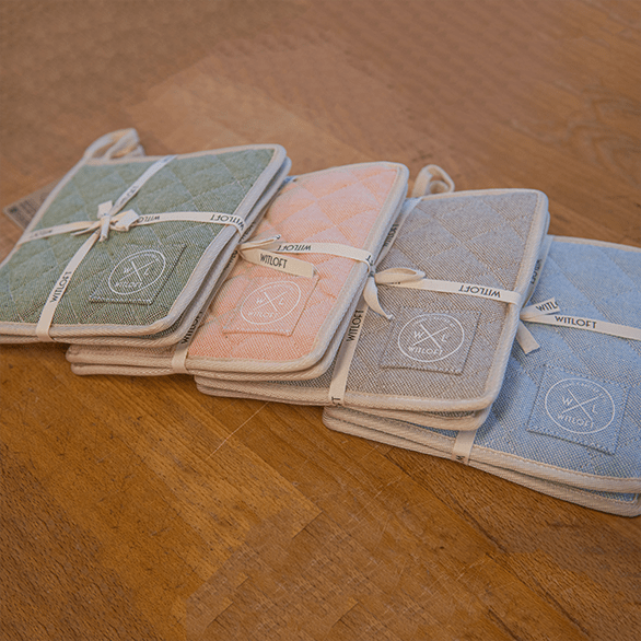 Witloft - Gerecycled Katoen Pannenlappen (2 st.) - Zalm Pannenlappen Witloft