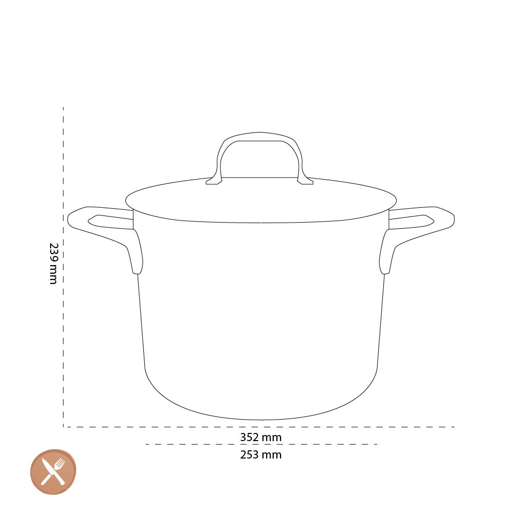 Demeyere - Atlantis 7 Casserole haute avec couvercle 24 cm