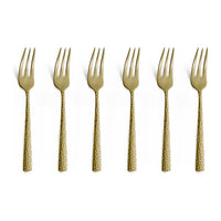 6-pc set cake forks in trend box - Champagne Amefa 