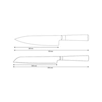 Shinrai Knives - Hammered Damask BR 2-teiliges Messerset - Kochmesser + Brotmesser