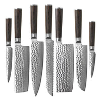 Shinrai Knives - Hammered Damask BR 7-teiliges Messerset