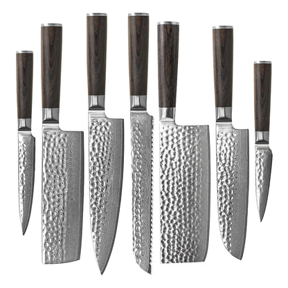 Shinrai Knives - Hammered Damask BR 7-teiliges Messerset
