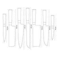 Shinrai Knives - Hammered Damask BR 7-teiliges Messerset