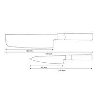Couteaux Shinrai - Ensemble de couteaux Damas 2 pièces Takumi Kaza - Nakiri + Couteau d'office