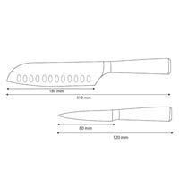 Shinrai Knives – 2-teiliges Messerset mit Damaszener-Print – Santoku + Schälmesser