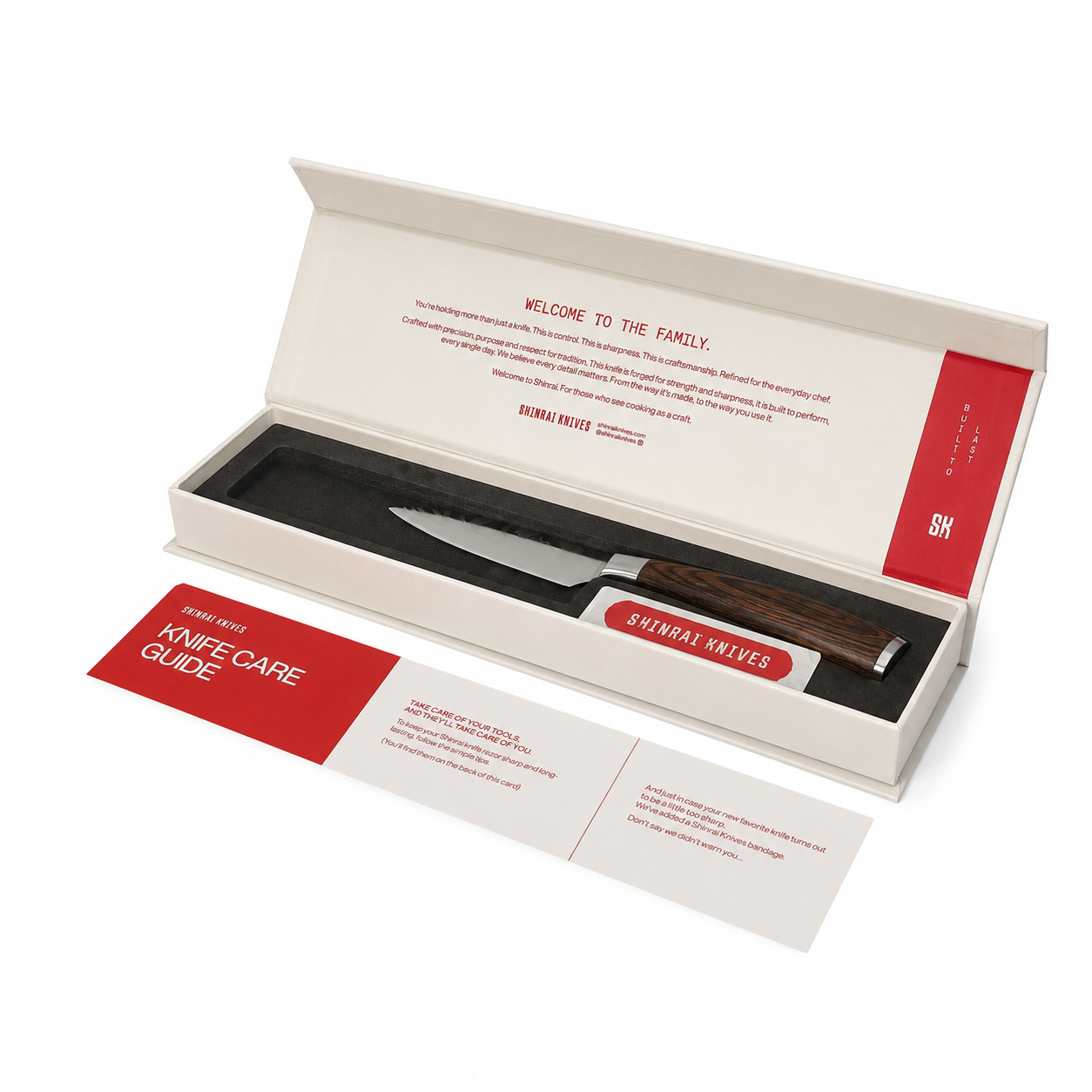 Shinrai Knives – 2-teiliges Messerset mit Damaszener-Print – Kochmesser + Schälmesser
