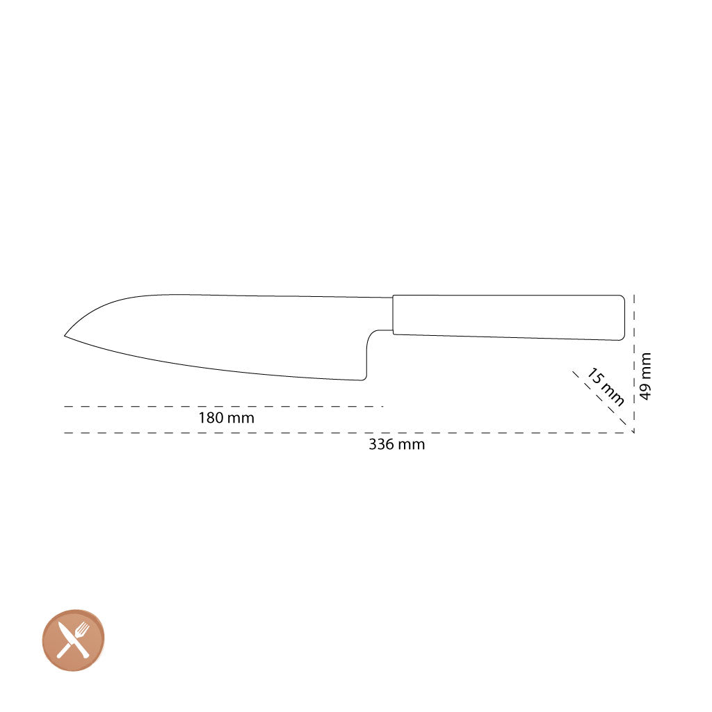 Shinrai Japan - Kurayami Damast Santokumesser 18 cm