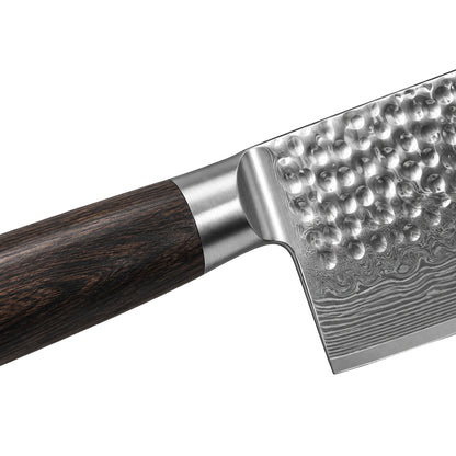 Shinrai Knives - Hammered Damask BR 3-teiliges Messerset - Kochmesser + Nakiri + Santoku