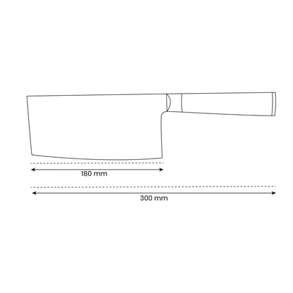 Shinrai Knives - Chinesisches Kochmesser aus gehämmertem Damast BR - 18 cm