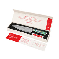 Shinrai Knives - Mother of Pearl Jewels 2-teiliges Damascus Messerset - Kochmesser + Santokumesser