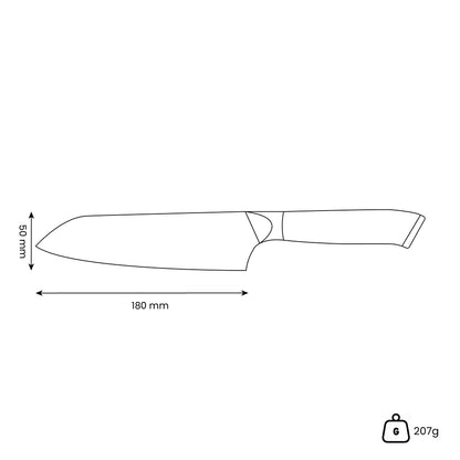 Shinrai Knives - Perlmutt Juwelen Damascus Santokumesser 18 cm