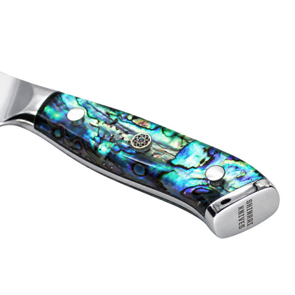 Shinrai Knives - Mother of Pearl Jewels 2-teiliges Damascus Messerset - Kochmesser + Santokumesser